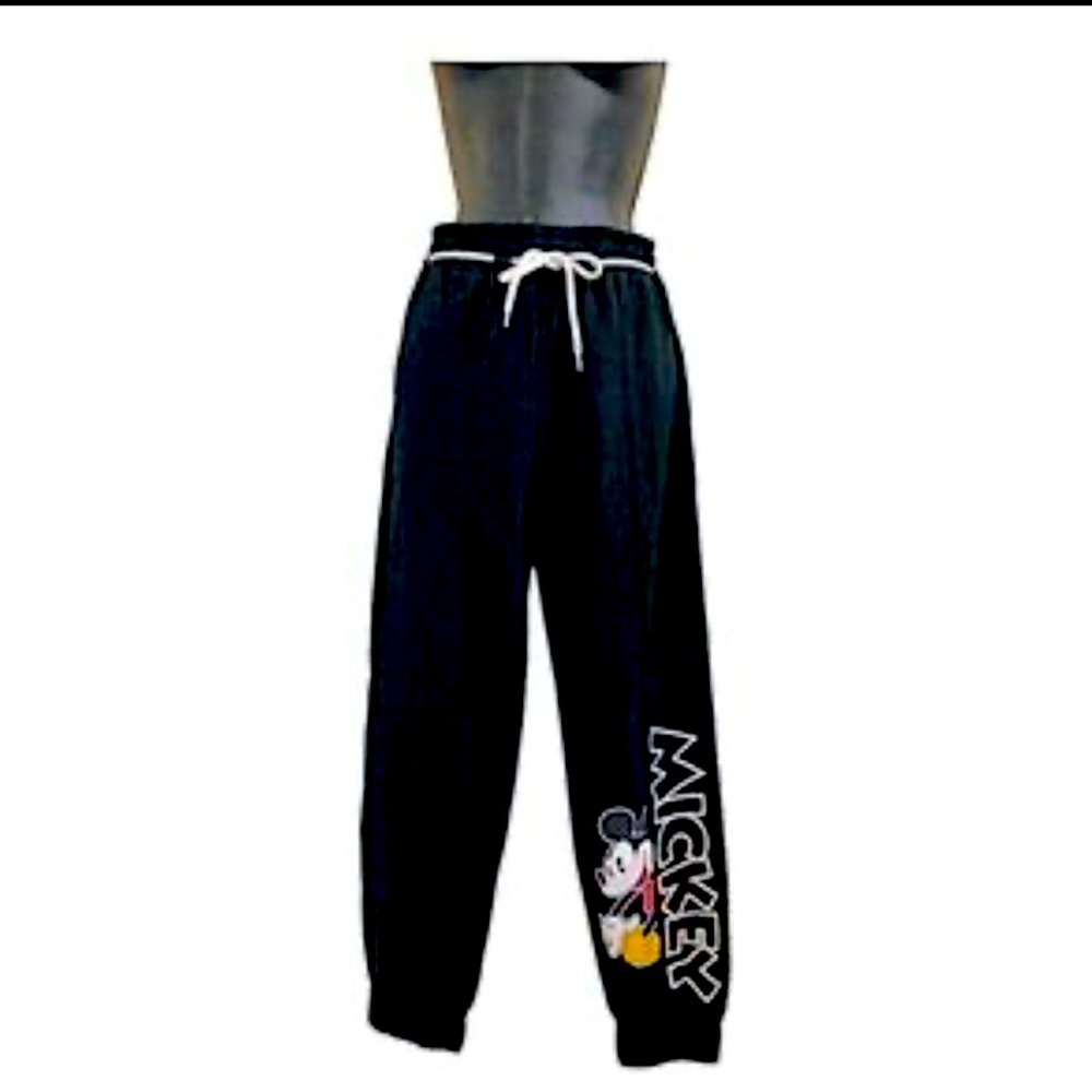 Disney Mickey‎ Mouse Jogger Sweatpants – Black with Bold Graphic | Size M | EUC